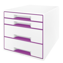 Leitz Wow Bloc de classement 4 Tiroirs Violet 52132062