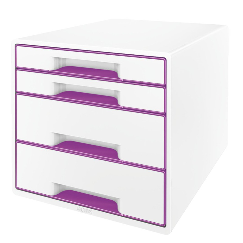 Leitz Wow Bloc de classement 4 Tiroirs Violet 52132062 Leitz Wow Bloc de classement 4 Tiroirs Violet 52132062