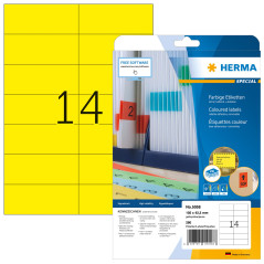 Herma 5058 Étiquettes 105 x 42,3 A4 280 pièces Jaune