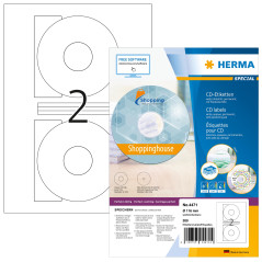 Herma 4471 Étiquettes de CD diamètre 116 A4 200 pièces Blanc