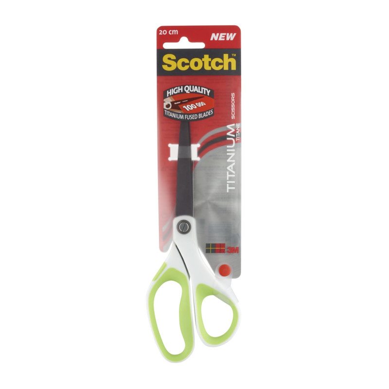 Scotch Ciseaux Titane Non-Adhérents, Vert - 20 cm - Garantie à Vie Scotch Ciseaux Titane Non-Adhérents, Vert - 20 cm - Garantie à Vie