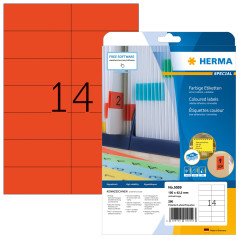 Herma 5059 Étiquettes 105 x 42,3 A4 280 pièces Rouge