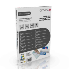 Olympia Pochettes de plastification à chaud, DIN A4, 125 microns, 100 pochettes tansparentes