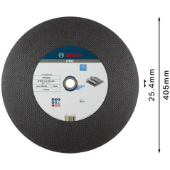 Bosch 1x Disque à tronçonner PRO Metal Longlife pour tronçonneuse et alésage 25,4 mm (pour Acier, Ø 405 mm, Professional Accesso