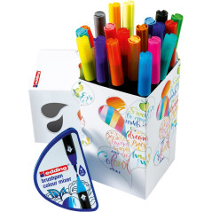edding Colour Happy coffret - étui de 20 +1 mélangeur couleur dégradé - colorées, lumineuses et délicates - pointe de pinceau fl