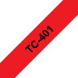 Brother TC-401 ruban d'étiquette Noir sur rouge