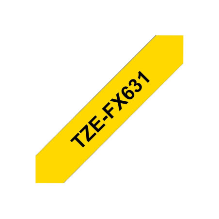 Brother TZe-FX631 | Ruban original Laminé flexible | 12 mm | Noir sur fond Jaune | 8M