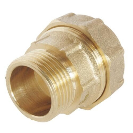 SOMATHERM FOR YOU, Raccord Droit Laiton Serrage Extérieur pour Tube PE Ø20 mm - Mâle 1/2" - Étanchéité Optimale - Pression 20 ba