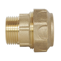 SOMATHERM FOR YOU, Raccord Droit Laiton Serrage Extérieur pour Tube PE Ø20 mm - Mâle 1/2" - Étanchéité Optimale - Pression 20 ba