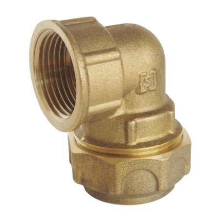 SOMATHERM FOR YOU, Raccord coudé laiton serrage extérieur 25mm PE, femelle 3/4", étanchéité optimale, pression 20 bars, températ