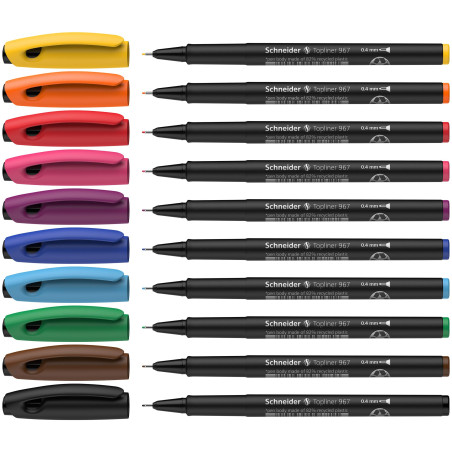 Schneider Étui de 10 stylos pointe fine 0,4 mm Topliner 967
