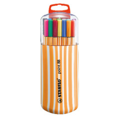 STABILO Stylo feutre pointe fine point 88 - Étui Zebrui x 20 stylos feutres - Coloris assortis