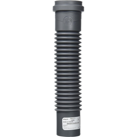 Wirquin 79021011 Raccord wc souple magicoude M/F D50, à emboîter (push-fit) pour évacuation, gris