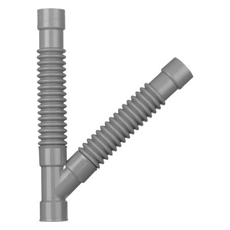 Wirquin 79012001 Raccord wc souple universel magicoude en Y D32, à coller pour évacuation, gris