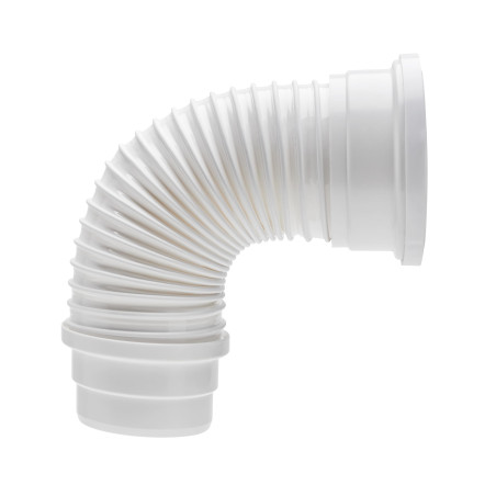 Wirquin RWC1090 Pipe wc Soupless flexible, longue ajustement 275 à 525 mm, à coller pour évacuation toilette, blanc