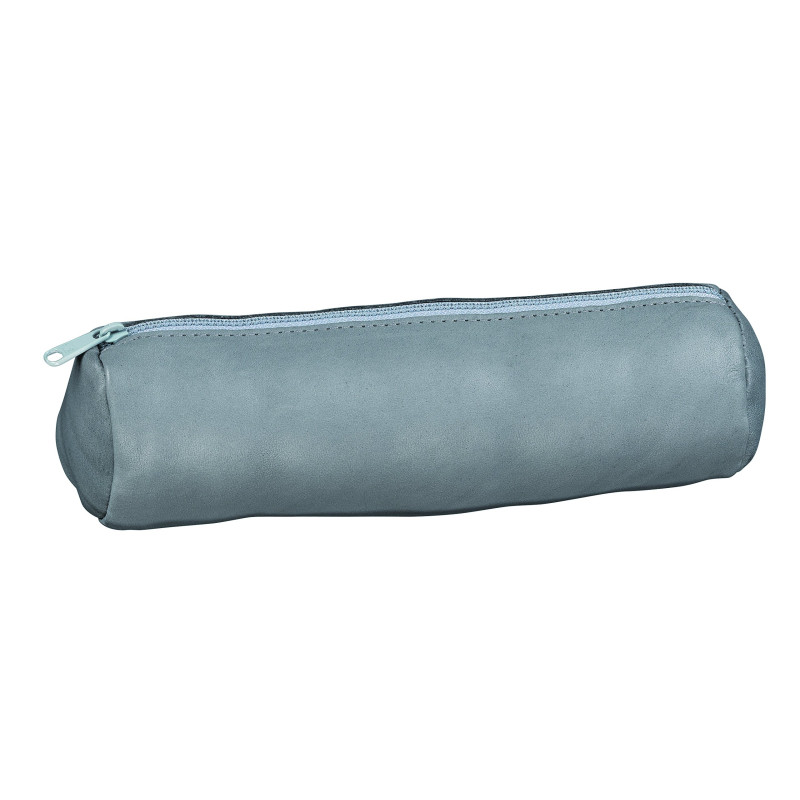 ELBA Fourre-Tout Rond 22x6cm a Fermeture Eclair Cuir Teinte Gris ELBA Fourre-Tout Rond 22x6cm a Fermeture Eclair Cuir Teinte Gris