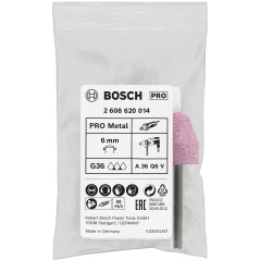 Bosch 1x Coffret de meules sur tige PRO Steel pour meuleuses droites, emmanchement cylindrique (pour Acier, Fonte, Ø 20 mm, Prof