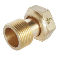 SOMATHERM FOR YOU, Raccord 2 pièces en laiton brossé pour compteur, écrou tournant 20/27, mâle 15/21, idéal pour installation si