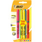 BIC Highlighter Grip Surligneurs Pointe Biseautée - Couleurs Fluo Assorties, Blister Offre Spéciale de 6 BIC Highlighter Grip Surligneurs Pointe Biseautée - Couleurs Fluo Assorties, Blister Offre Spéciale de 6