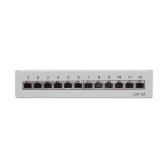 LogiLink Professional Patch Panel Desktop - Panneau de Brassage, Gris Clair, 12 Ports