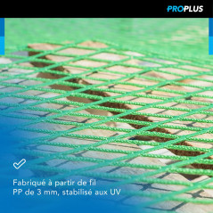 ProPlus Filet pour remorque - 1,5 x 2,7 m - Maillage 40 x 4 mm - Vert