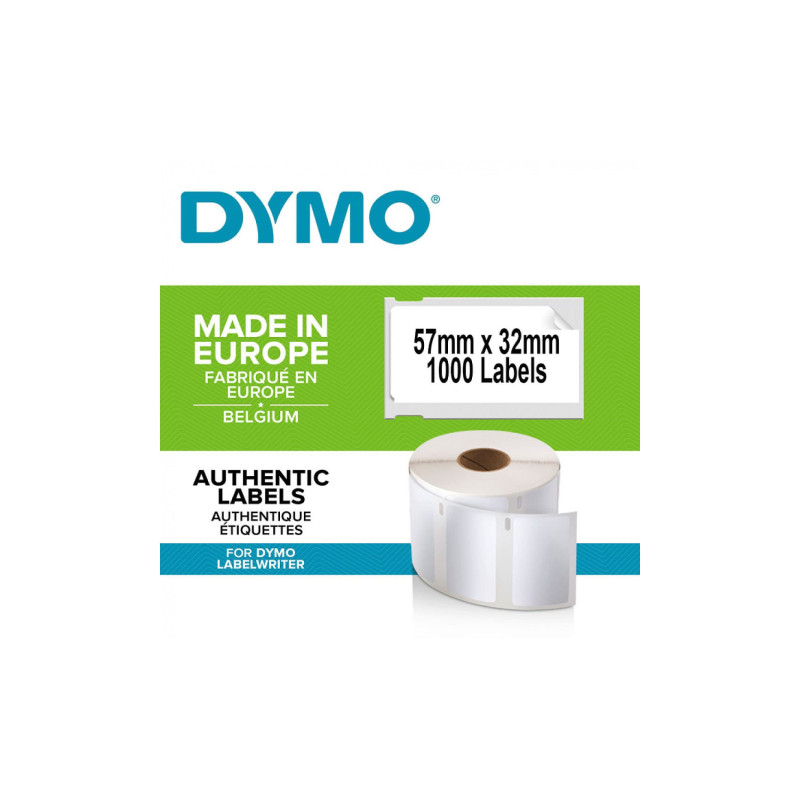 DYMO LW étiquettes autocollantes authentiques pour dossier suspendu | 32 mm x 57 mm | rouleau de 1000 étiquettes faciles à décol DYMO LW étiquettes autocollantes authentiques pour dossier suspendu | 32 mm x 57 mm | rouleau de 1000 étiquettes faciles à décol