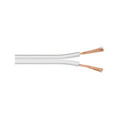 Wentronic 25m 2x 0.5mm Câble pour enceinte - Blanc