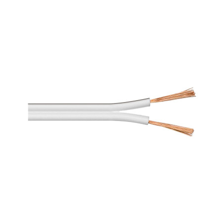 Wentronic 25m 2x 0.5mm Câble pour enceinte - Blanc