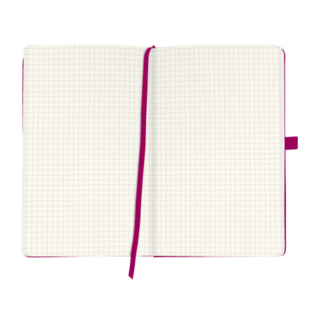 Herlitz Carnet à couverture rigide avec ruban et passant à stylo Papier quadrillé A5 Framboise