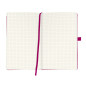 Herlitz Carnet à couverture rigide avec ruban et passant à stylo Papier quadrillé A5 Framboise Herlitz Carnet à couverture rigide avec ruban et passant à stylo Papier quadrillé A5 Framboise