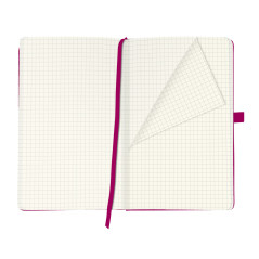 Herlitz Carnet à couverture rigide avec ruban et passant à stylo Papier quadrillé A5 Framboise
