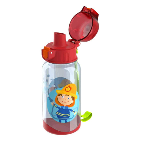 HABA - Gourde Pompier pour enfant - Bouteille solide 400 Ml - Légère - Ouverture facile et sécurisée - 304485