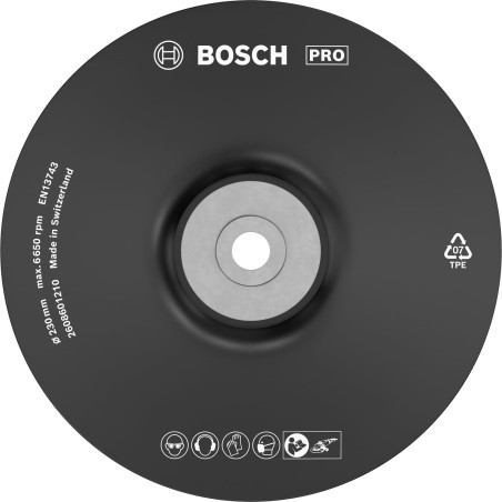 Bosch 1x Plateau de ponçage souple PRO Backing Pad , M14 (Ø 230 mm, Professional Accessoire Grande meuleuse angulaire)