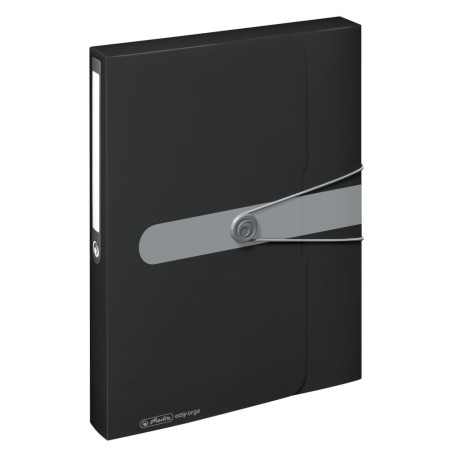 Herlitz Porte-documents en Polypropylène, A4 Dos 4 cm, Noir