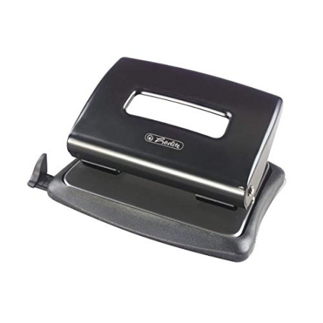 Herlitz 1610492 Perforateur 1,6 mm avec réglette Noir métallisé (Import Allemagne)