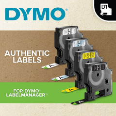 DYMO D1 Étiquettes résistantes | 12mm x 5,5m | impression en noir sur fond blanc | autocollantes étiquettes authentiques pour ét