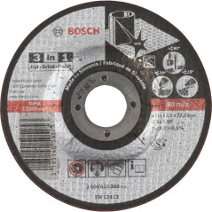 Bosch 1x Disque 3-in-1 Disc PRO Stainless Steel and Metal pour petite meuleuse angulaire et alésage 22,23 mm (pour Acier, Acier
