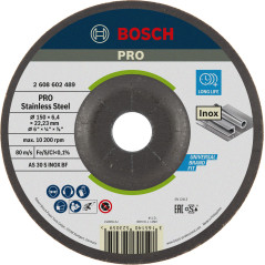 Bosch 1x Disque abrasif PRO Stainless Steel Longlife pour petite meuleuse angulaire et alésage 22,23 mm (pour Acier inoxydable,