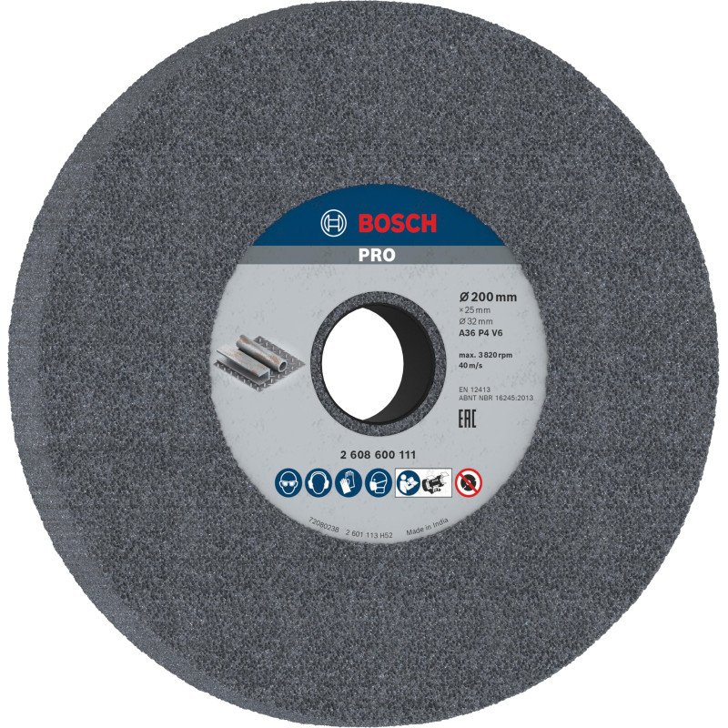 Bosch 1x Meule assiette PRO Longlife pour touret à meuler d'établi et alésage 32 mm (pour Acier, Fonte, Ø mm, Professional Acces Bosch 1x Meule assiette PRO Longlife pour touret à meuler d'établi et alésage 32 mm (pour Acier, Fonte, Ø mm, Professional Acces