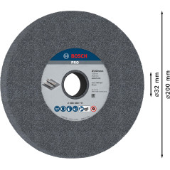 Bosch 1x Meule assiette PRO Longlife pour touret à meuler d'établi et alésage 32 mm (pour Acier, Fonte, Ø mm, Professional Acces