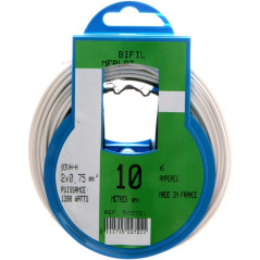 Profiplast PRP522721 Couronne de câble 10 m ho3vhh 2 x 0,75 mm Blanc