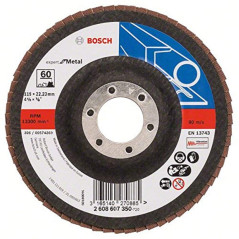 Bosch Accessories Plateau à Lamelles X551, 60 Grain, 5 à 15° Angle, 13300 tr/min, Support en Fibre de Verre, 115mm