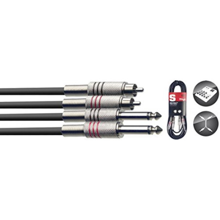 Stagg STC6PCM Câble audio RCAM-Plug 6 m Noir