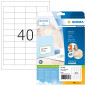 Herma 4357 Étiquettes 48,5 x 25,4 Premium A4 1000 pièces Blanc
