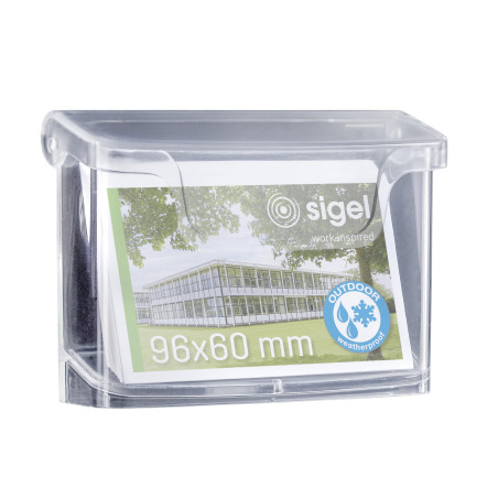 SIGEL LH326 Porte-cartes de visite pour l extérieur p. 60 cartes, cristal clair, 2,0 mm, matériau acrylique