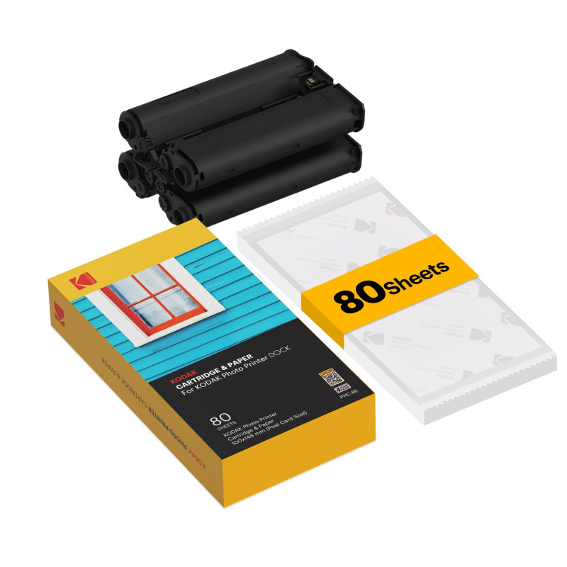 KODAK 4PASS Cartouche (10x15cm) für KODAK Dock and Dock Plus, 80 Feuilles KODAK 4PASS Cartouche (10x15cm) für KODAK Dock and Dock Plus, 80 Feuilles