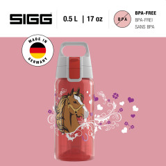 Sigg - Gourde Enfant - Viva One Horses - Convient Aux Boissons Gazeuses - Étanche - Lavable Au Lave-Vaisselle - Sans BPA - Pour