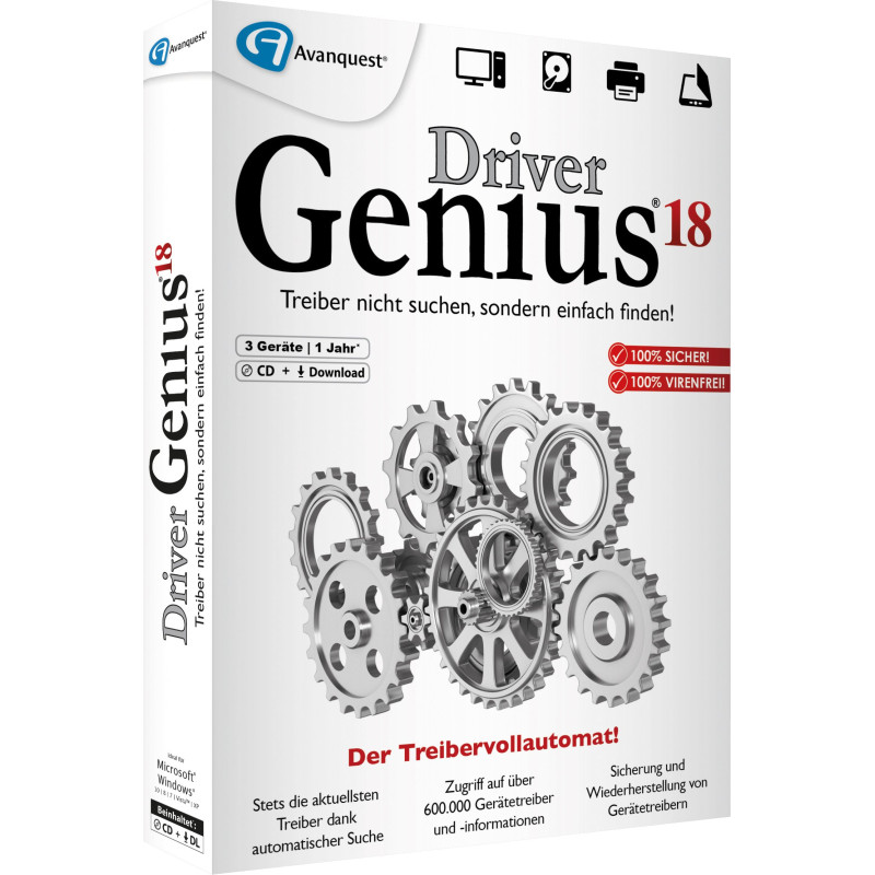 Driver Genius 18. Für Windows 7/8/10