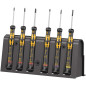Wera 05030180001 1550/6 ESD6 Jeu de tournevis électronicien + Rack, 9 Pièces, Jaune
