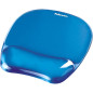 Fellowes Tapis de souris repose poignet Crystal Gel, tapis de souris ergonomique, en gel transparent bleu Fellowes Tapis de souris repose poignet Crystal Gel, tapis de souris ergonomique, en gel transparent bleu